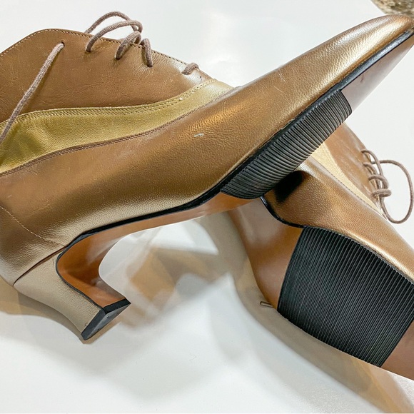 LIKE NEW California Magdesians Vintage Gold Leather Ankle Boots - Size 9.5 - Picture 9 of 12